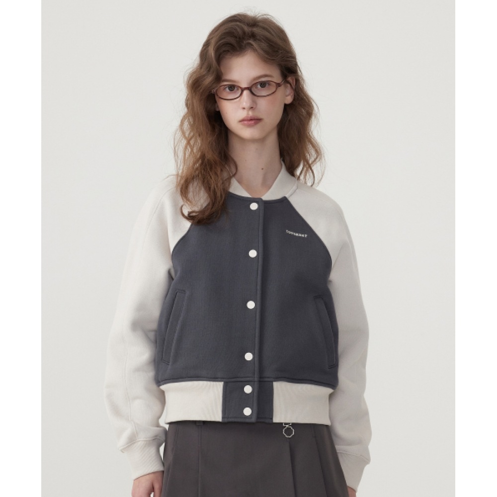 COVERNAT 女性用スウェットヴァリティジャケットチャコール