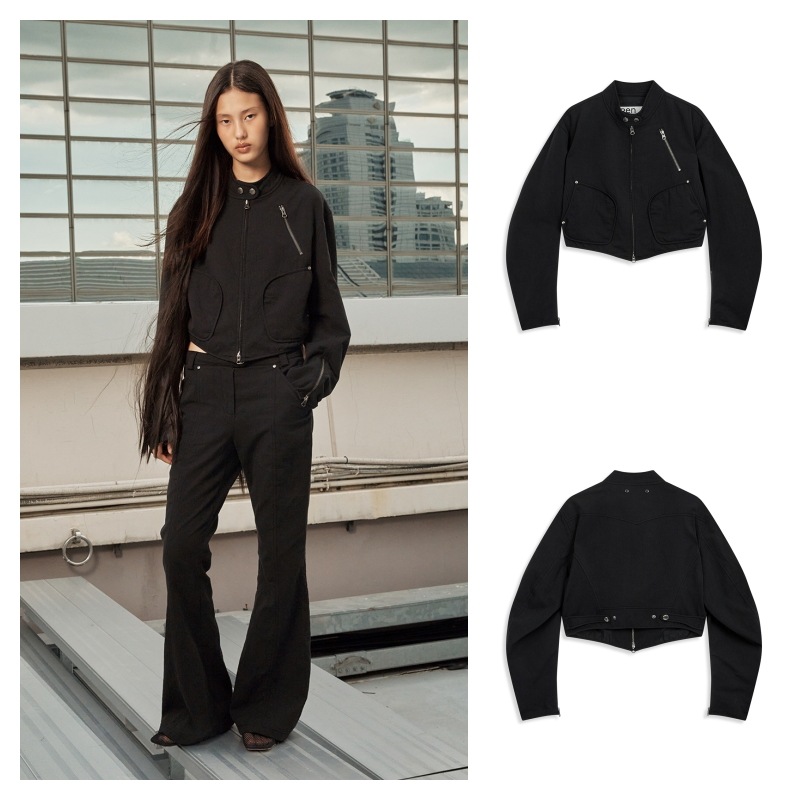 [オープンワイワイ] OPEN YY CRINKLED CROPPED BIKER JACKET☆ Qoo10] OPEN Yy 【OPEN Yy】 CRINKLED C : レディース服