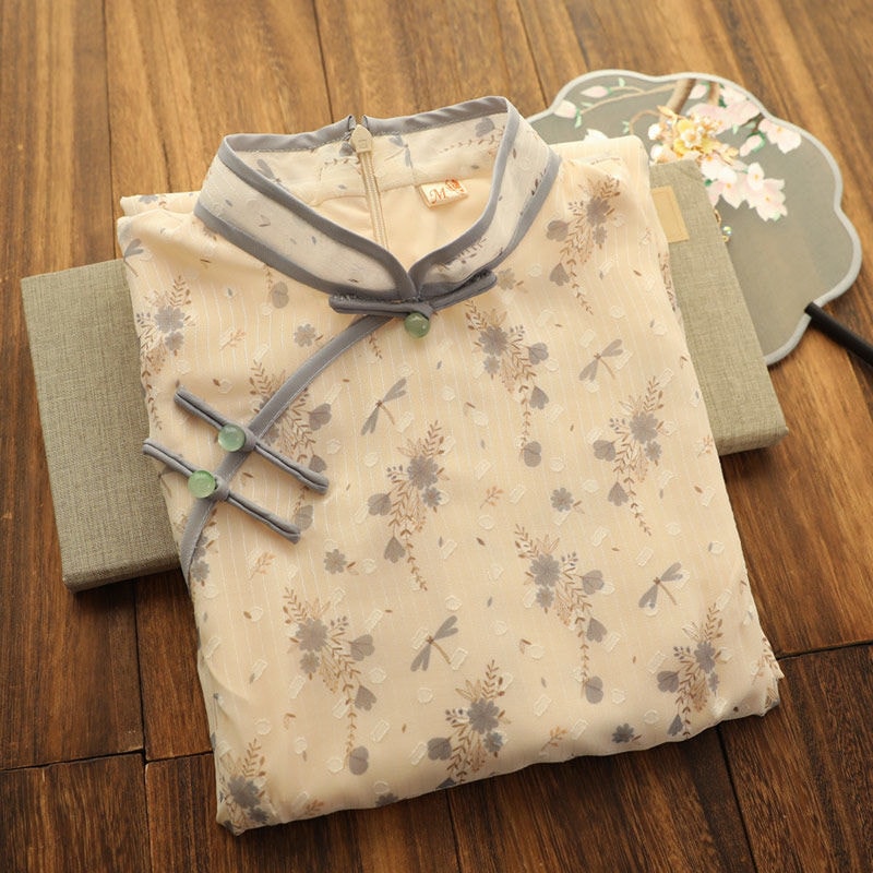 チャイナドレスは中華民国スタイルで毎日着用できますロングスタイルの若い女の子のドレスの改良