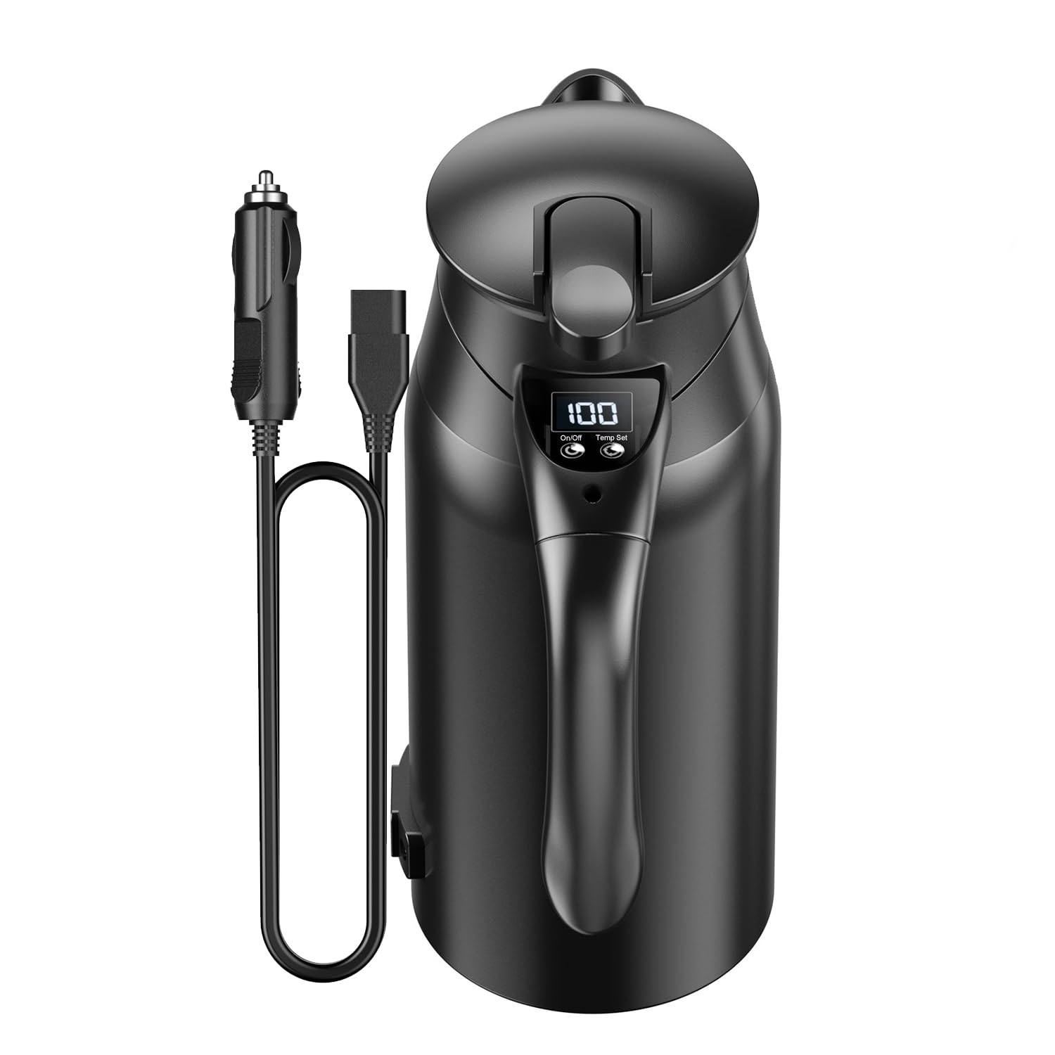 「55℃～100℃温度設定もできるしブザーもある」 MACOLAUDER カー電気ケトル 800ml 車載用調理器具 車用湯沸かし器 車載電気ポット DC12V/24V デジタルディスプレイ 304