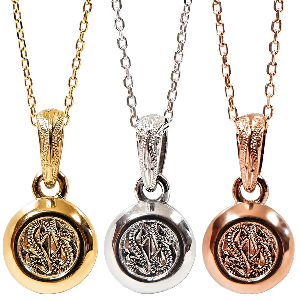 ハワイアンジュエリー ネックレス レディース メンズ ステンレス コイン 金属アレルギー アジャスタ