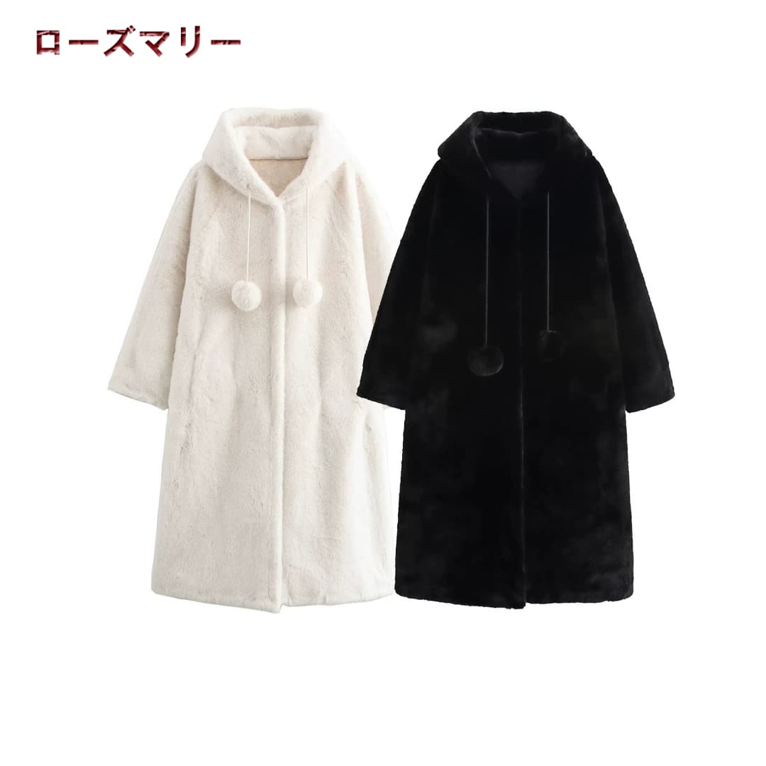 欧米風2024.11.20 秋冬 新作 フード付き毛皮付きロングコート フェックファー 暖かい人工ファー ジャケット 2411253