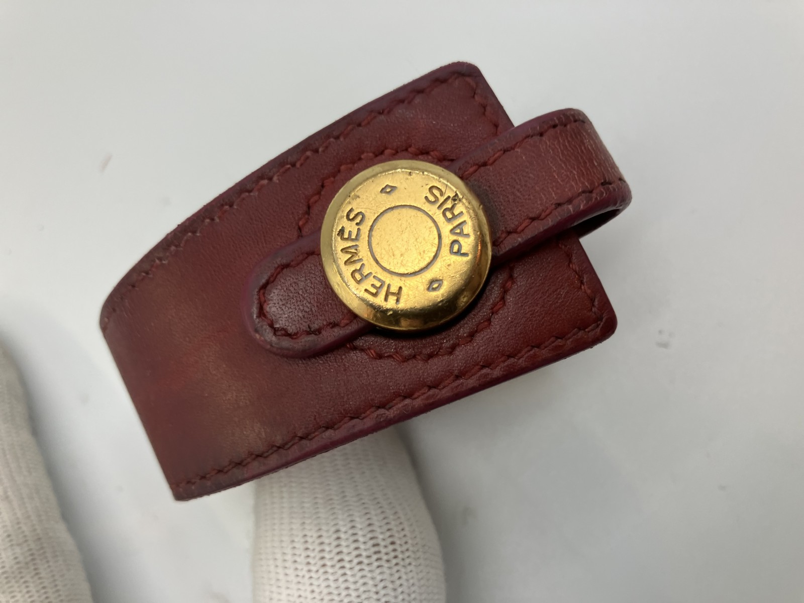 セリエ ブレスレット バングル ボルドー系 ゴールド金具 本物 正規品 腕回り15cm