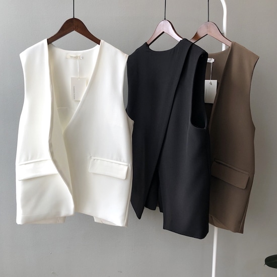 【取寄：納期2週間】ベスト レディース 羽織り 重ね着 ジレ 前開き 大人 20代 30代 40代 無地 カジュアル きれいめ 体型カバー ベスト レディース 羽織り 重ね着 ジレ 前開き 大人