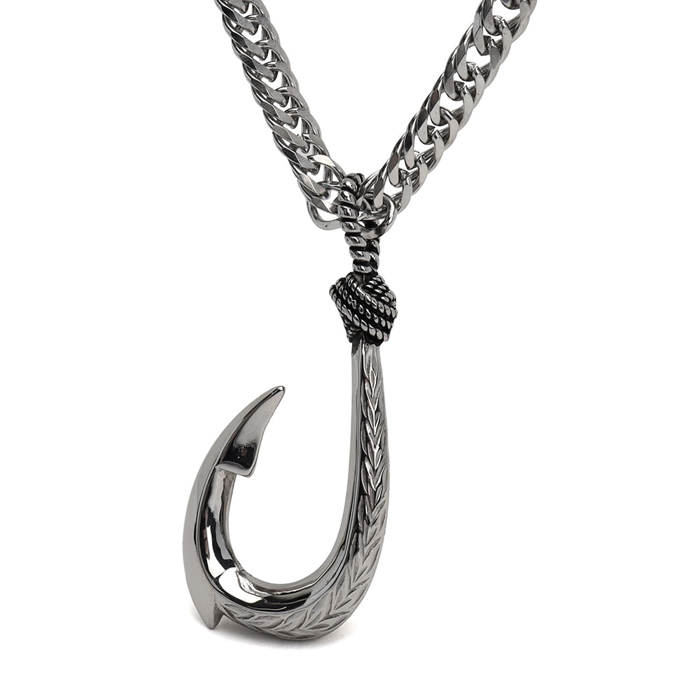 ステンレス フィッシュフックネックレス [n945-silver-n348-5mm]