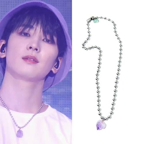 SEVENTEENウォヌ着用 niroserendipity NATURAL AMETHYST NECKLACE #26