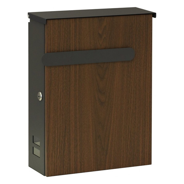 MOJYU WM-008 壁掛けポスト Berta(ベルタ) ダークグレー/ブラウン木目 メーカー直送