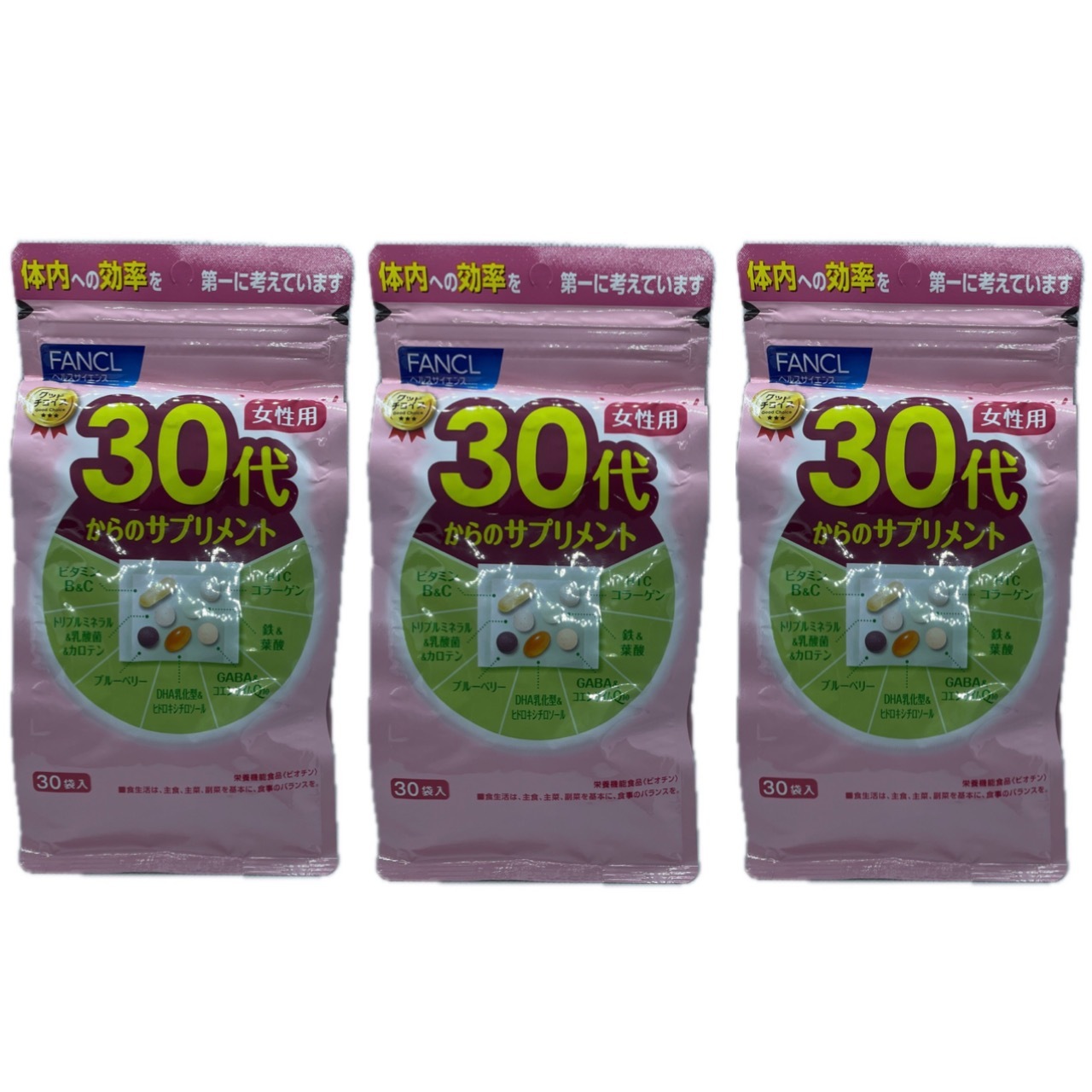 メガ割 30代からのサプリメント女性or男性用 約45-90日分／30袋入*3