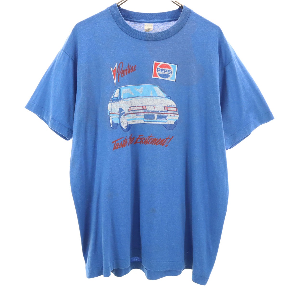 90s PEPSI オールド 半袖 Tシャツ XXL ブルー系 ビッグサイズ シングルステッチ メンズ 古着