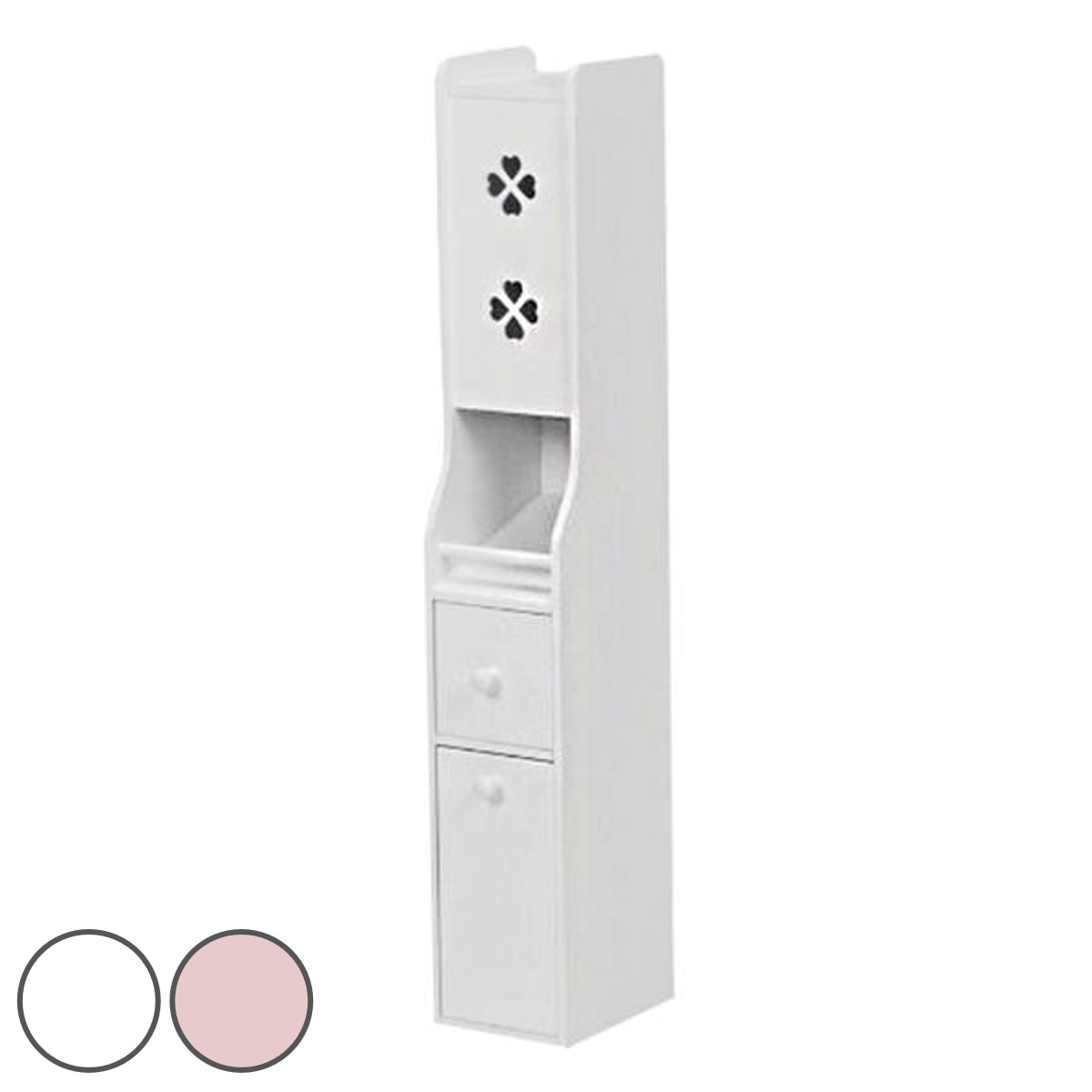 トイレラック スリム クローバー MTR-7006 ホワイト トイレットペーパーストッカー 収納ラック トイレ収納 ラック トイレ収納ラック サニタリー収納 掃除道具収納
