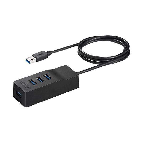 バッファロー USB3.0セルフパワーハブ 上挿し/4ポートタイプ マグネット付 ブラック BSH4A310U3BK