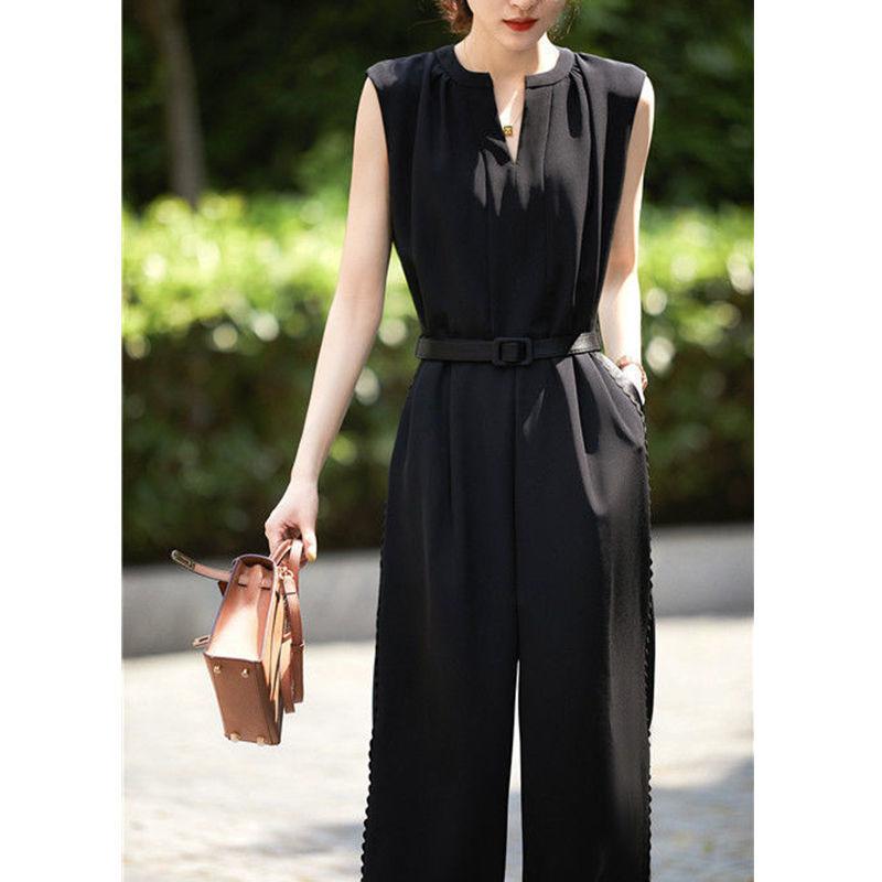 かっこいい パンツドレス セットアップ レディース パーティードレス 結婚式 お呼ばれドレス パンツ ノースリーブ 大きいサイズ 3L 4L 韓国 ストライプ