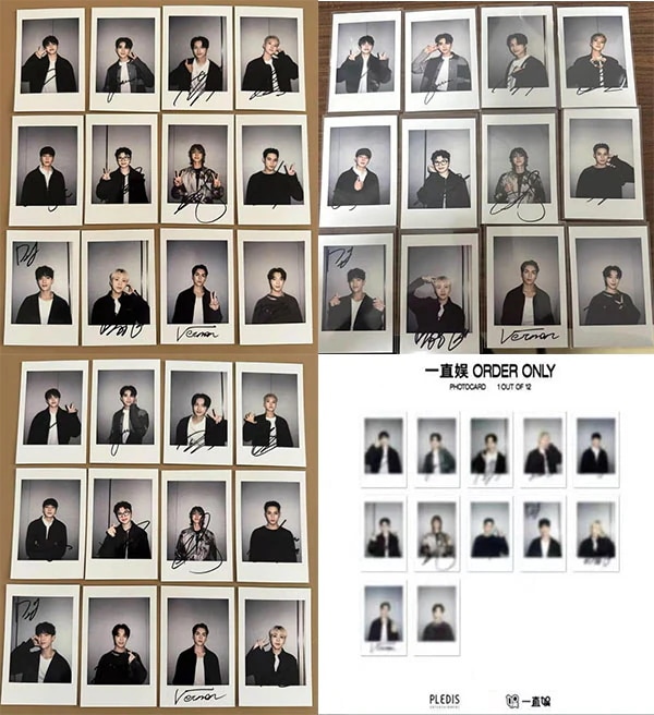 公式品　SEVENTEEN 　中華　上海　新年　限定　一直娱 yzy a/ b/ cタイプ　ポラロイド　全員１２枚セット