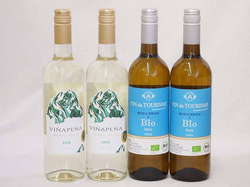 スペインワイン特集4本セット(ヴァンドゥツーリズム酸化防止剤無添加&Bioアイレン白 ヴィニャペーニ