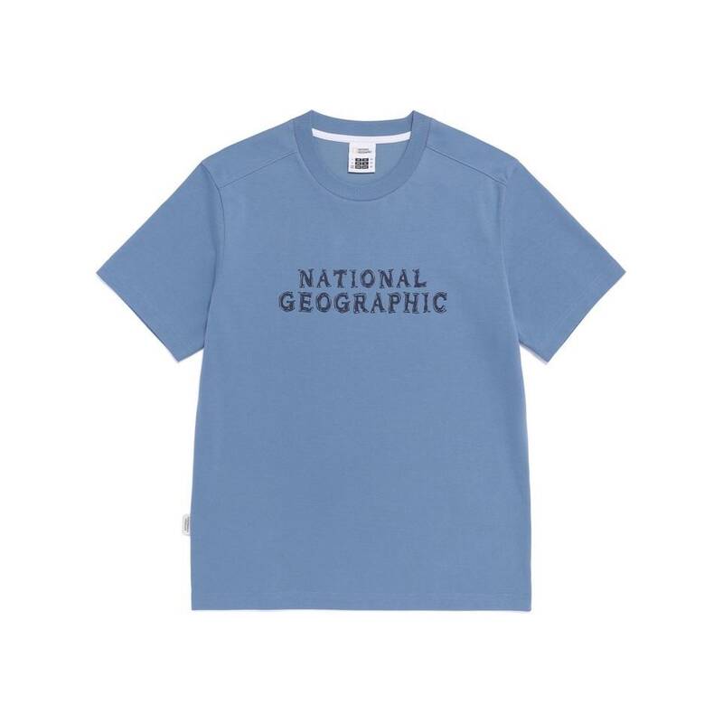 ナショナルジオグラフィック NATIONALGEOGRAPHIC N265UTS920 ビッグロゴ半袖Tシャツ ミドルブルー N265UTS920657 420153