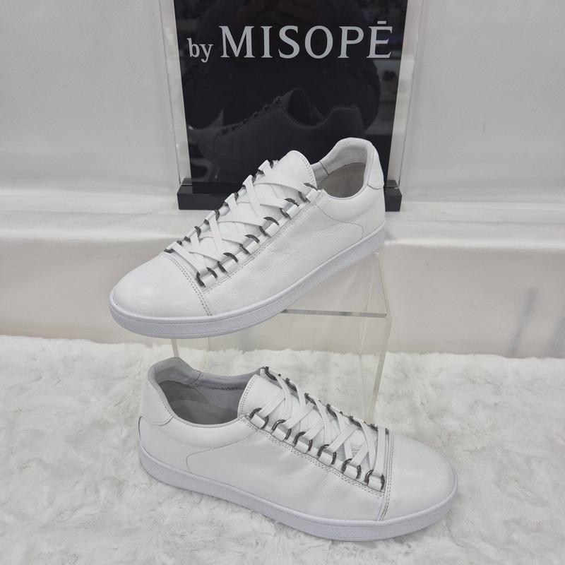 By 男性用ウォッシュドレザーシンプルスニーカー 121HT910FF021 WHITE 2 JJ