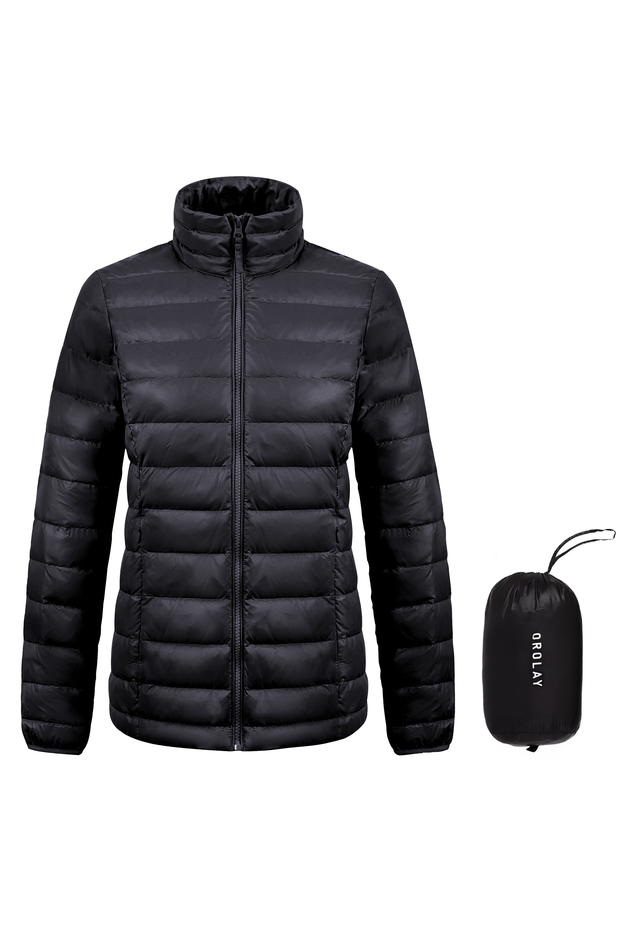 ダウンジャケット レディース コンパクトジャケット ダウンコート アウトドア ライトコート 軽量 収納袋付き 立ち襟 保温 ミドル丈 防寒 防風 無地 通勤 旅行 登山服 バイク 暖かい 春秋冬