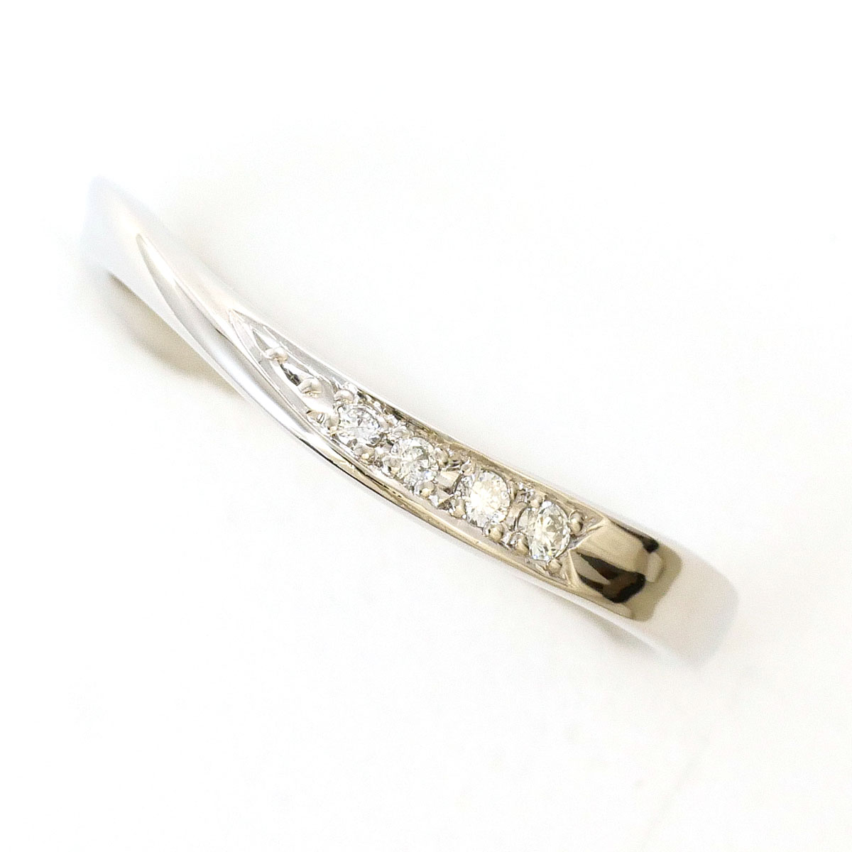 PT900 プラチナ リング・指輪 6.5号 ダイヤモンド 0.03 ct サファイア 総重量約2.5g 中古