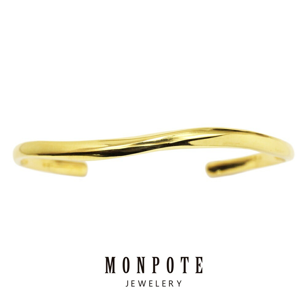モンポット バングル ブレスレット レディース イエローゴールド 普段使い おしゃれ プレゼント 大人 女性 誕生日 きれい シンプル シルバーアクセサリー 結婚祝い 結婚記念日 母 妻 彼女 女友達