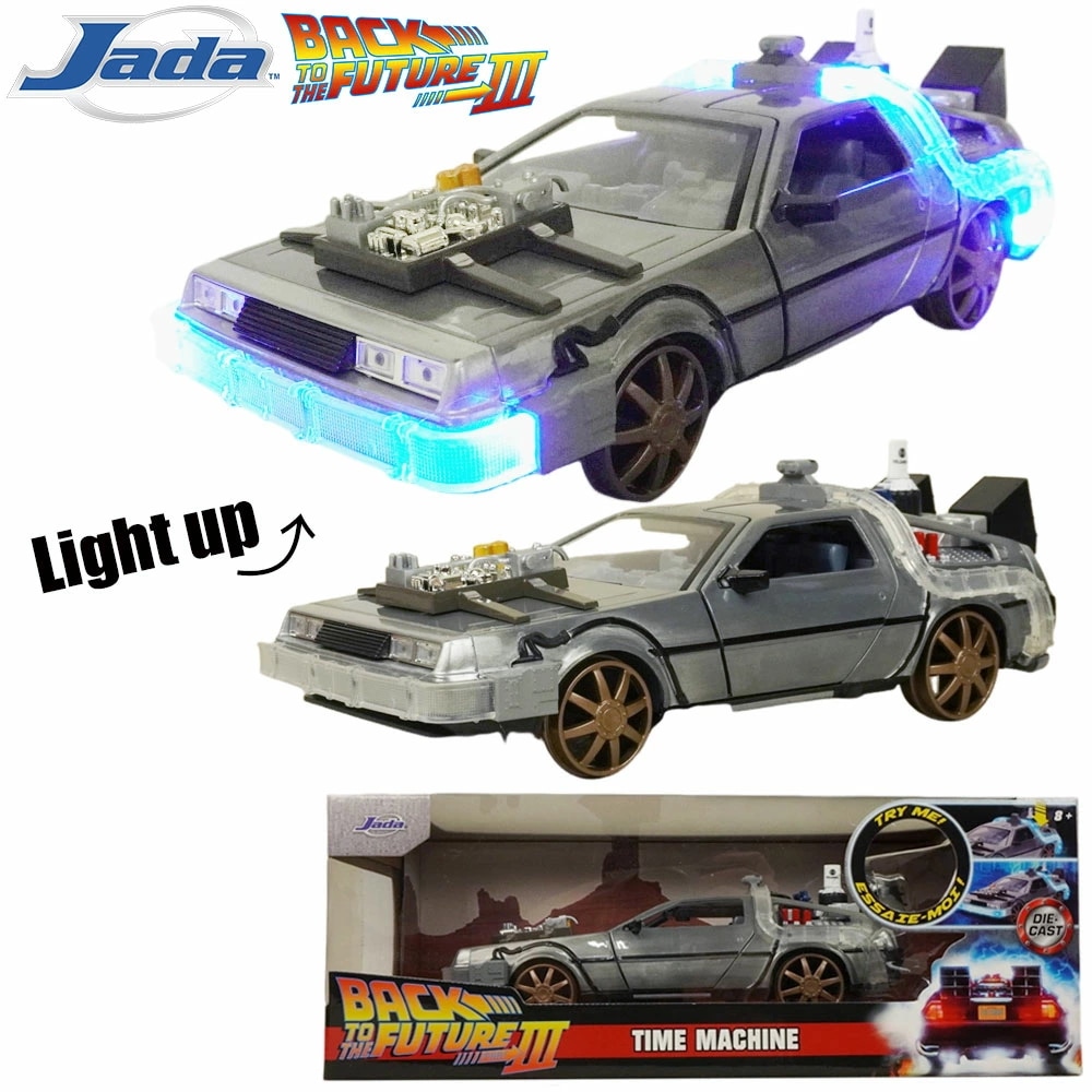 ダイキャスト 1/24 箱入り ミニカーBACK TO THE FUTURE III TIME MACHINE DIE-CAST JADATOYSバックトゥザフューチャー3 デロリアン