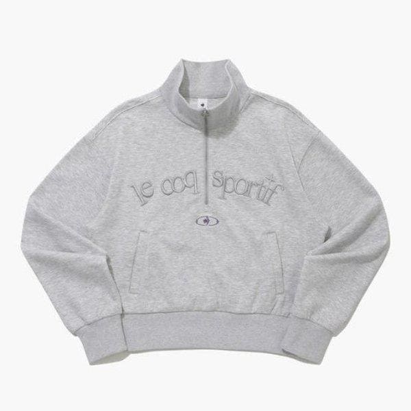 M 長袖Tシャツ UQC QP422OFSO3-MGR 女性メロウハーフジップスウェットシャツ / (MGR)H. GREY