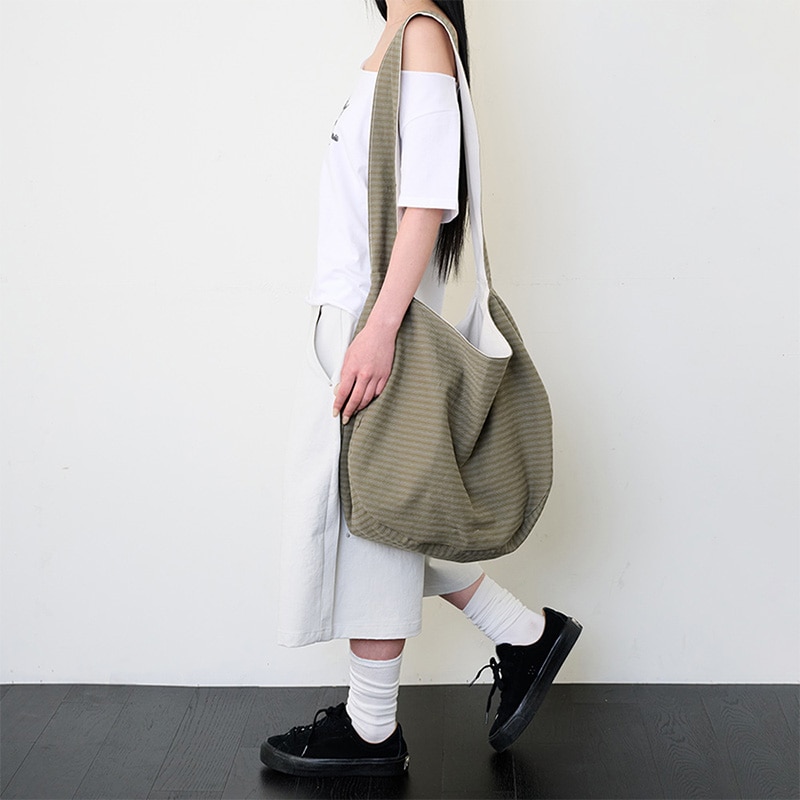 REVERSIBLE STRIPE BAG - KHAKI