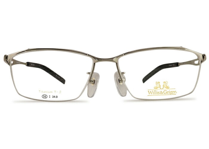 ウィリスアンドガイガー Willis&Geiger wg-1021 バイカー用 バイク 伊達 度付きメガネ メンズ ハーフリム チタン 伊達 度付き 老眼鏡 遠近両用