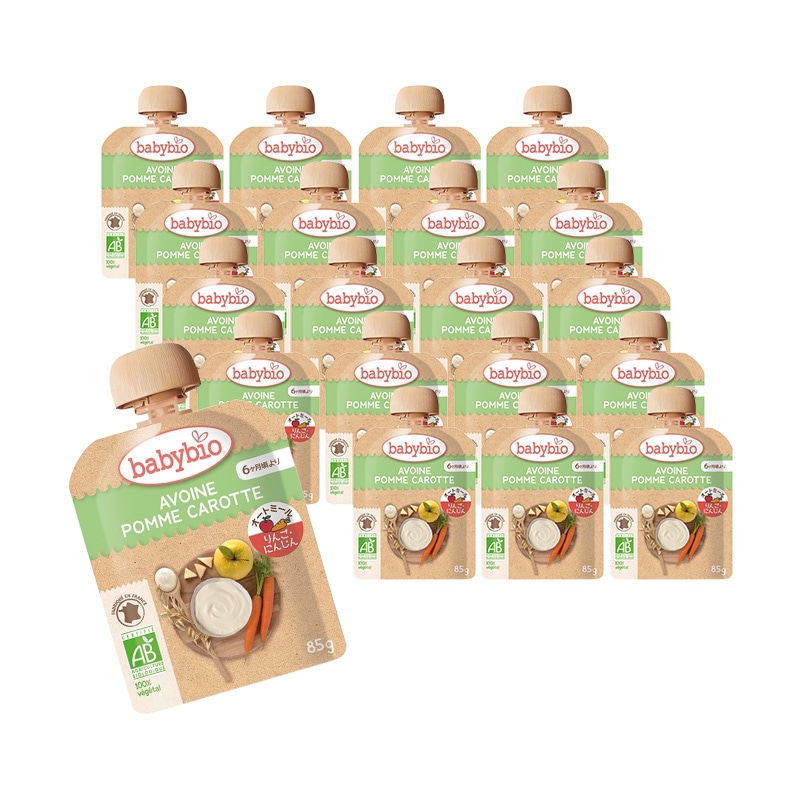 ベビーオートミール アップル ・ キャロット 85g 20食セット オーガニック 赤ちゃん 6ヶ月頃から 離乳食 おやつ フルーツ オートミール