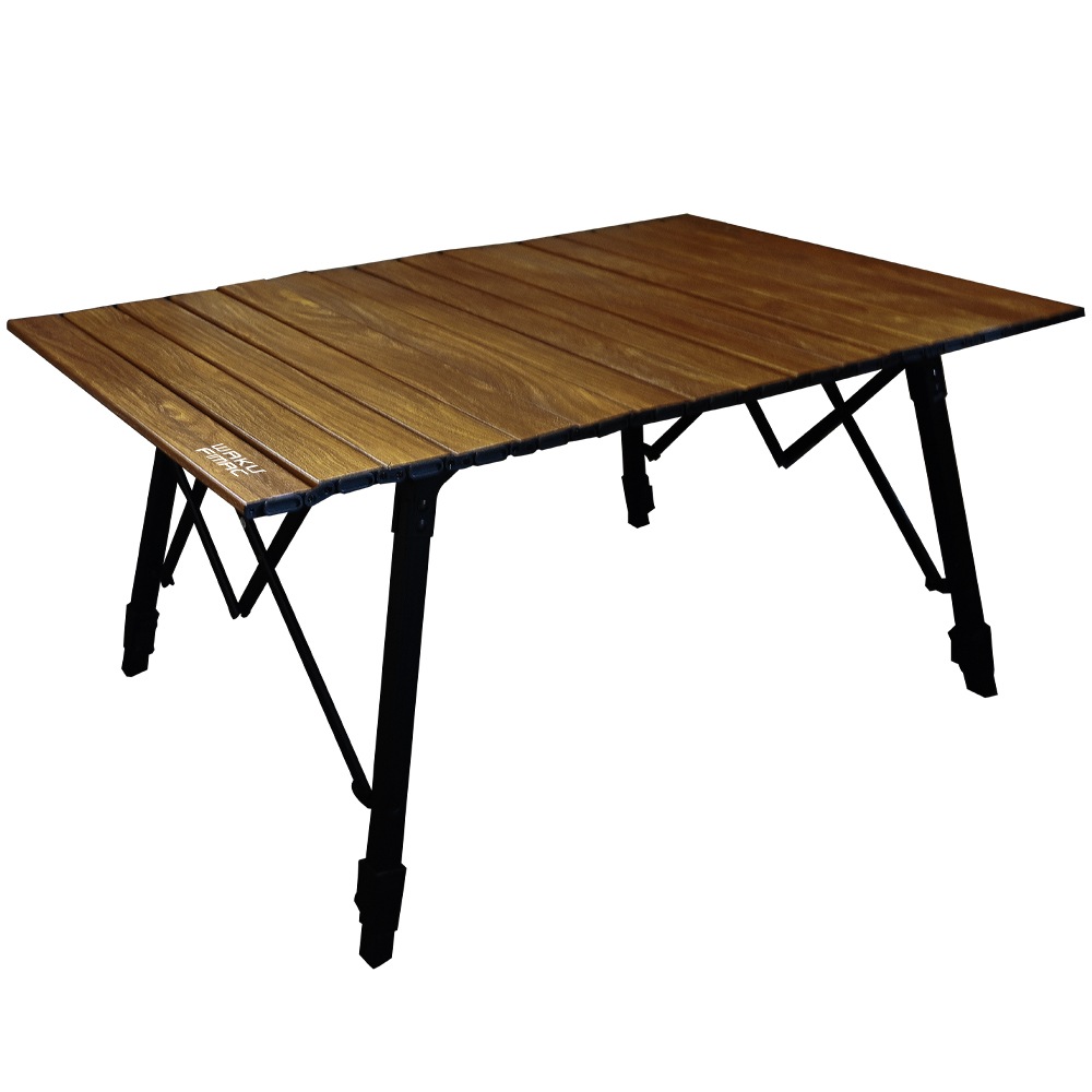 waku fimac アウトドアテーブル キャンプテーブル ウッド 調 ロールテーブル ソロ キャンプ アウトドア ロー テーブル 木目 軽量