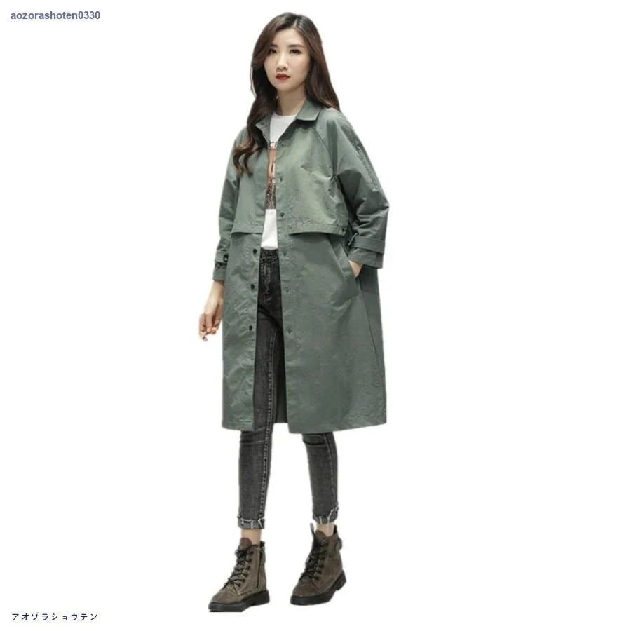 アウター 7分丈袖 羽織 薄手 トレンチコート コート コート スプリングコート レディース