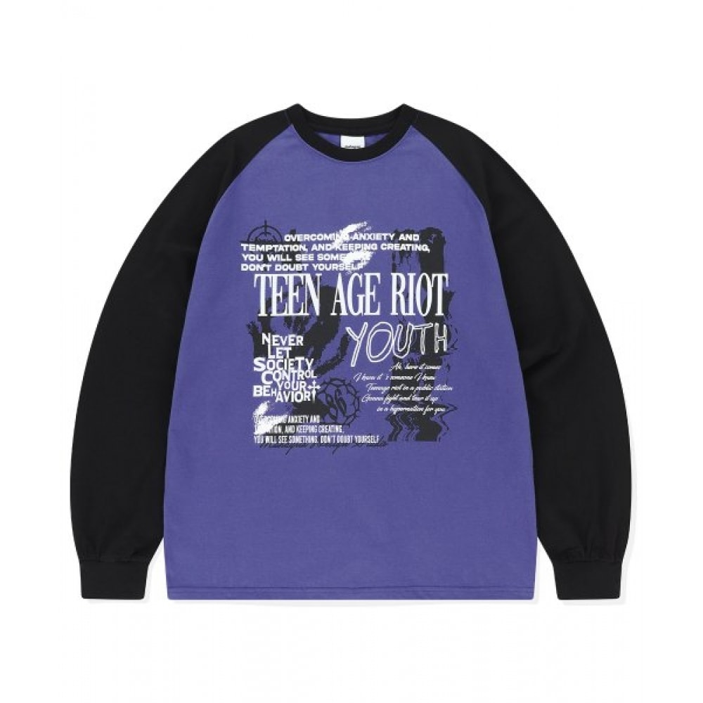 マハグリッドユースラグランLS Tシャツパープル (MG2ESMT566A)