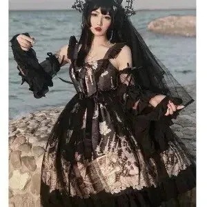 夏のゴージャスなプリンセス航海の宝シフォンロリータドレス