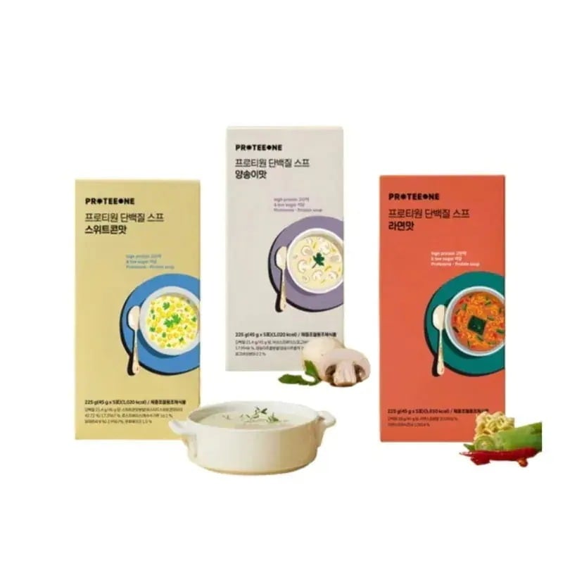 [25SS/New](1+1)タンパク質スープ3種(マッシュルーム/スイートコーン/ラーメン)の中から選択1 #食事代わり #体重調節