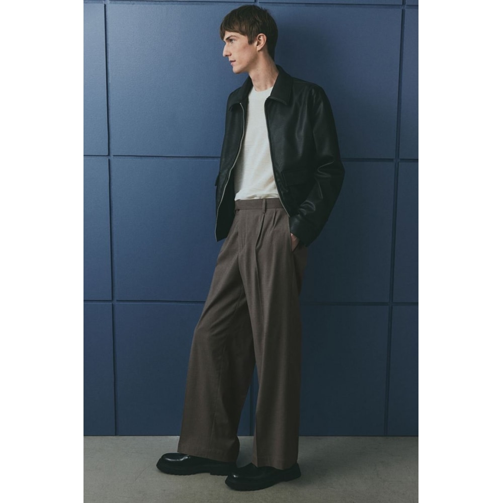 H&M テーラードトラウザーズフィットダークベージュ