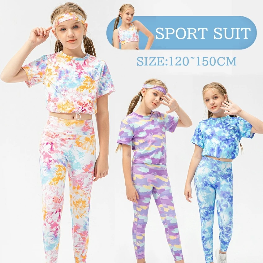 子ども スポーツウェア 上下　女の子 キッズ　半袖Tシャツ　レギンス　ヨガウェア　 体型カバー トップス　ヨガウェア おしゃれ　スポーツウェア　セット　フィットネス　ヨガウェア　ヨガ服　ランニング　夏
