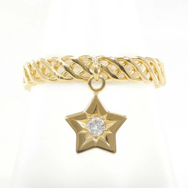 ウノアエレ K18YG リング 指輪 14号 ダイヤ 0.05 総重量約2.4g ジュエリー 中古