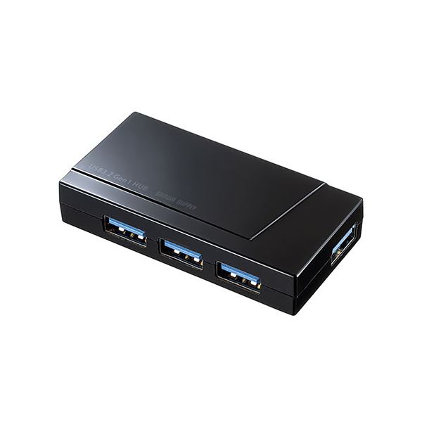 サンワサプライ USB3.2 Gen1 4ポートハブ（4ポート・バスパワー） USB-3H417BKNスイッチングハブ