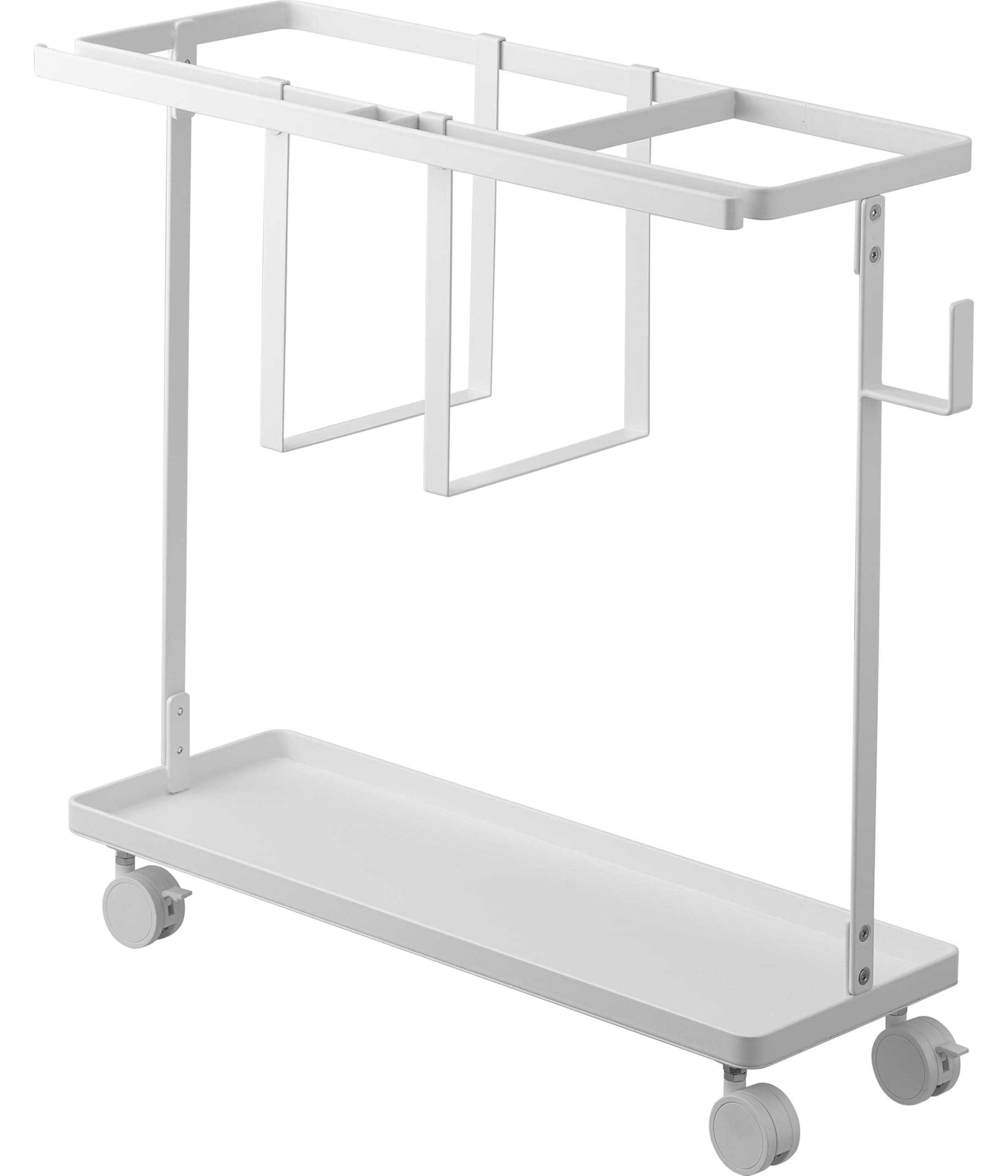 キャスター付き フィットネス グッズ 収納 ラック ホワイト 約W50.3×D18.5×H45.5cm(キャスター含む) タワー tower 筋トレグッズ 収納ラック 1989