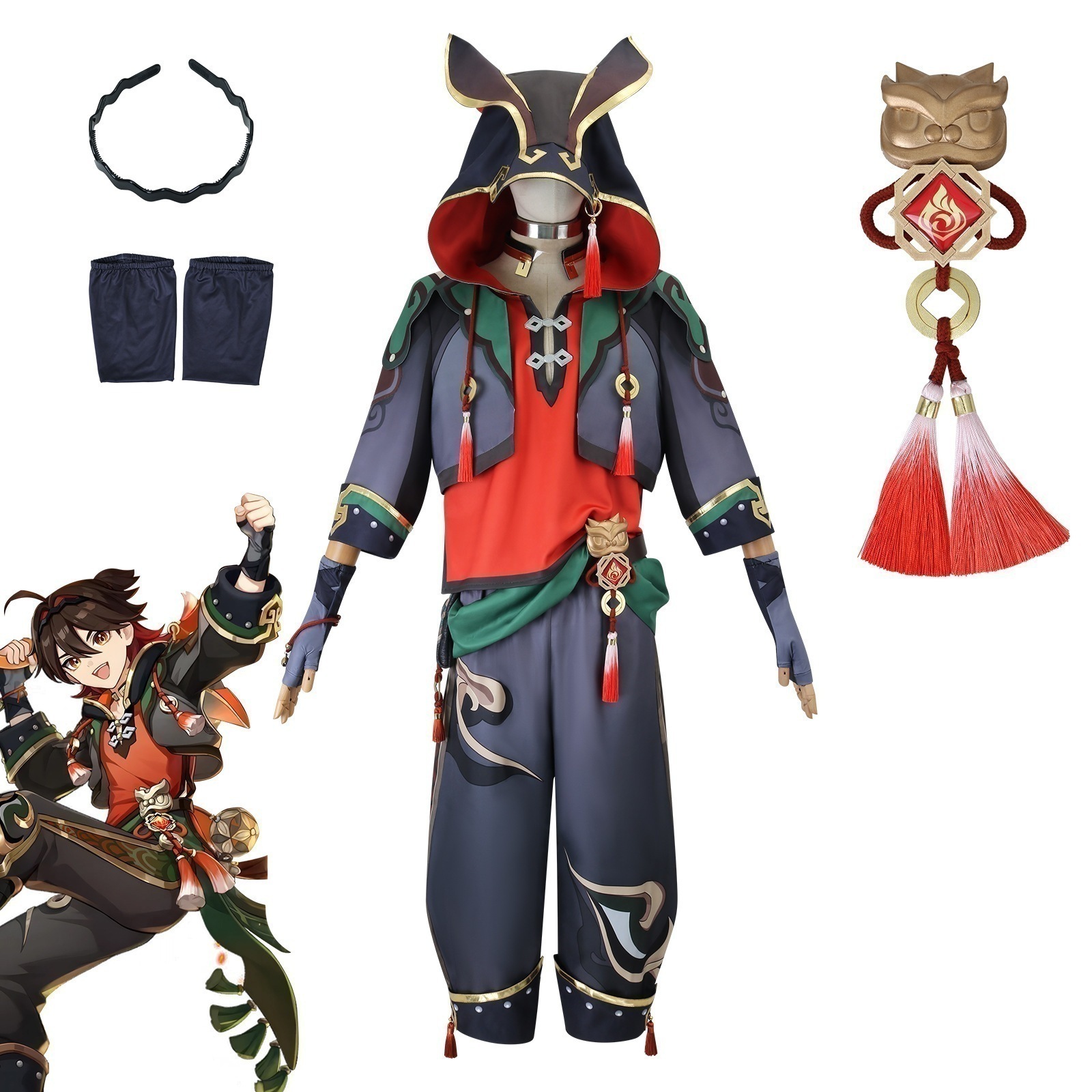 児童原神嘉明cos服二次元ゲーム原神ガラス月舞獅子少コスプレ