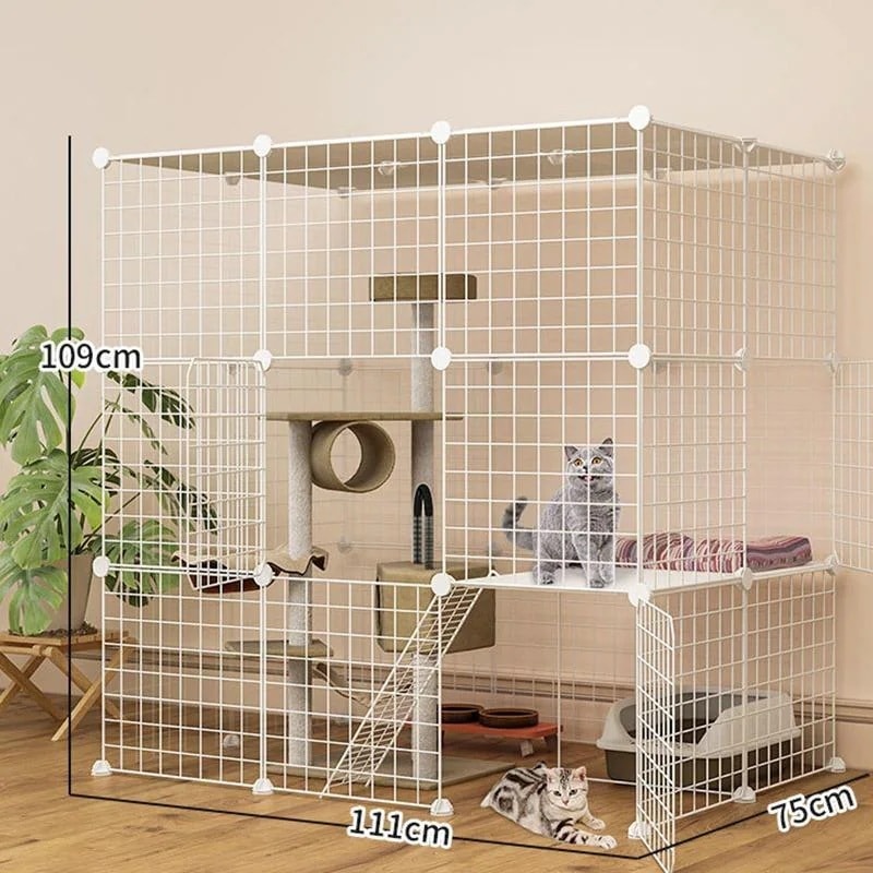 キャットケージ 猫 ケージ トイレ付 大型 キャットケージ ペット3層3列2行 うさぎケージ 屋内猫ベビーサークル ゲージ キャットタワー スタジアム