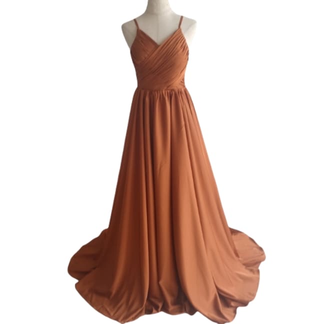 大好評中！カラードレス オレンジ キャミソール 背中見せ 可愛い 優雅なシルエット 花嫁