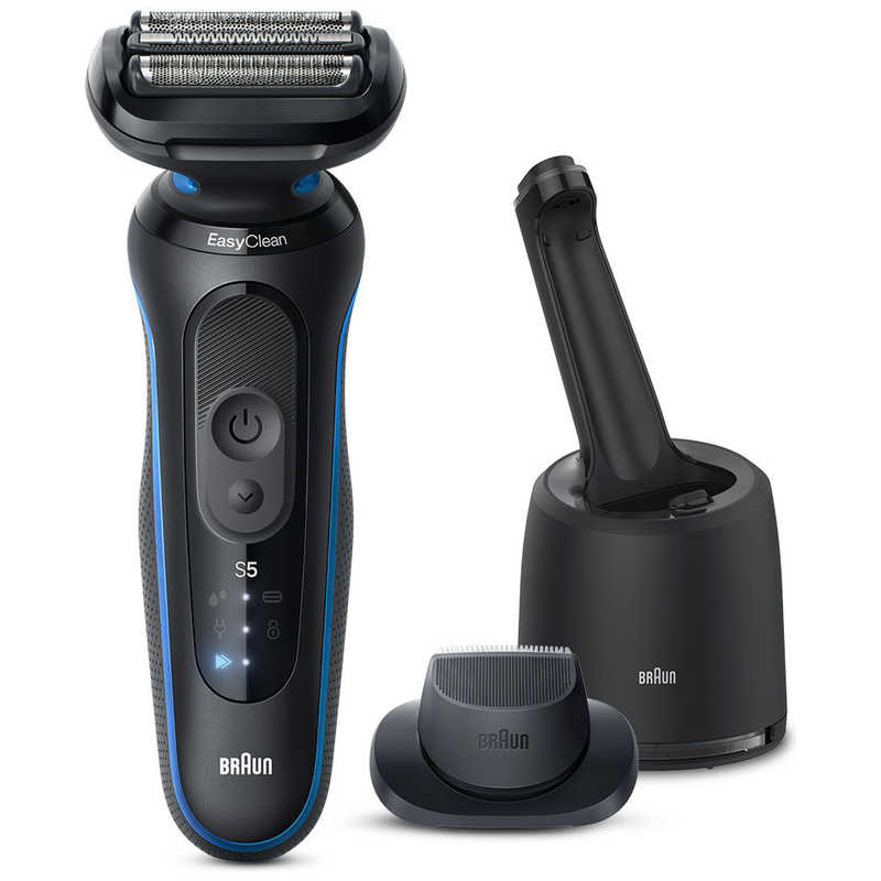 ブラウン　BRAUN　電気シェーバー シリーズ5 (洗浄機付モデル/キワゾリトリマー/防水設計/充電式/ディープキャッチ網刃)［3枚刃］ ブルー　52-B7200CC