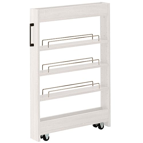 アイリスプラザ(IRIS PLAZA) 隙間収納ロータイプ ホワイト 幅10cm FRM-001-IR