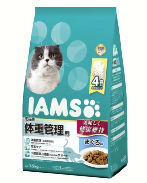 【6個セット】 マースジャパンリミテッド アイムス 成猫用 体重管理用 まぐろ味 1.5kg