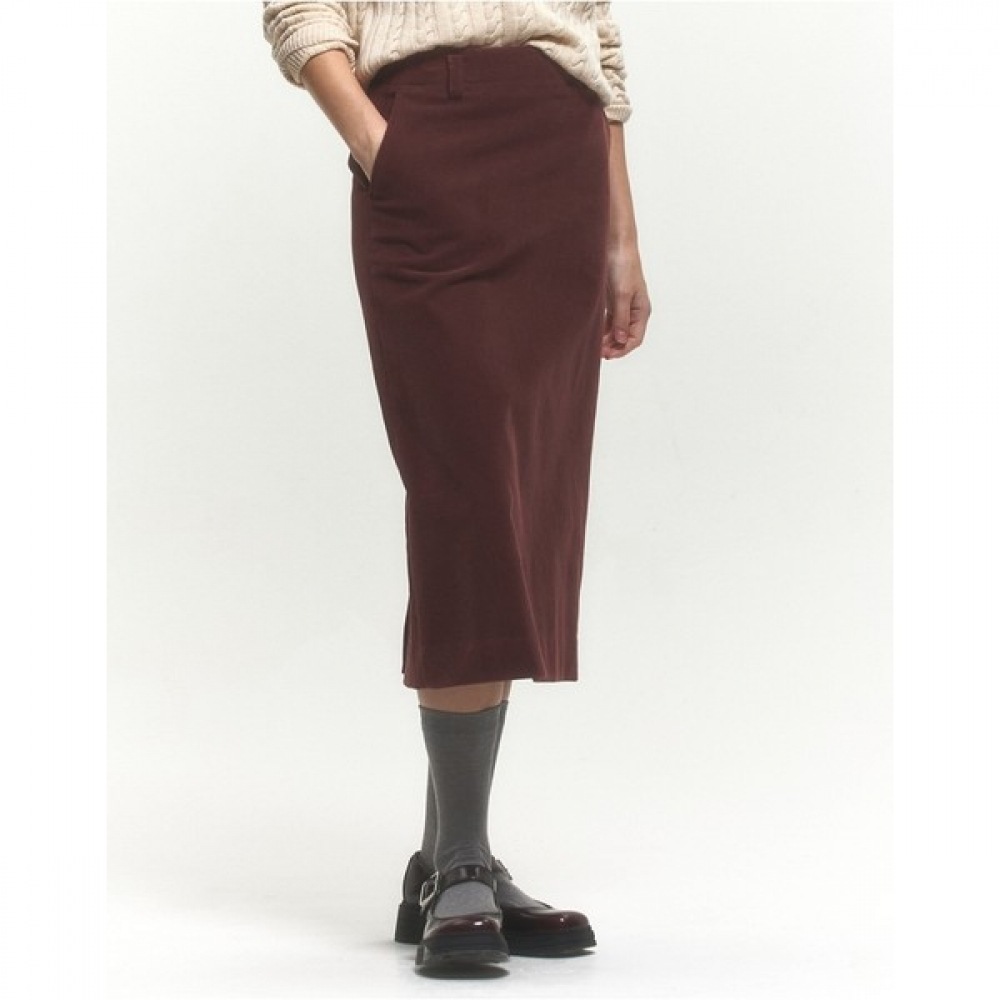 (ヘッジスレディース) 24FW コーデュロイ H ラインスカートブラウン HSSK4D902W2