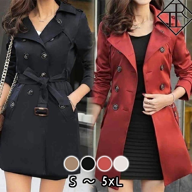 ２点で13o円OFF！【即納】スプリングコート レディース コート トレンチ ミドル丈 ショート丈 アウター 体型カバー 袖あり 長袖 大人可愛い 綺麗 カジュアル シンプル ふんわり 普段使い お呼