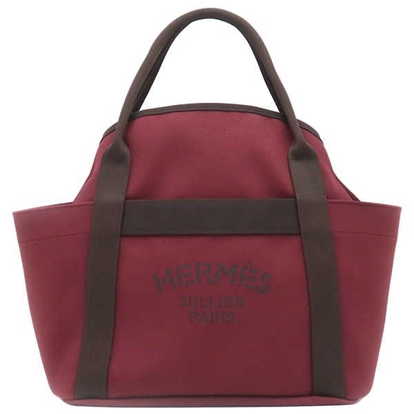 エルメス HERMES 2WAYバッグ サックドパンサージュ グルーム コットン ポリウレタン ポリアミド ルージュアッシュ シルバー金具 赤 ショルダー トート B刻印（2023年製）【中古】