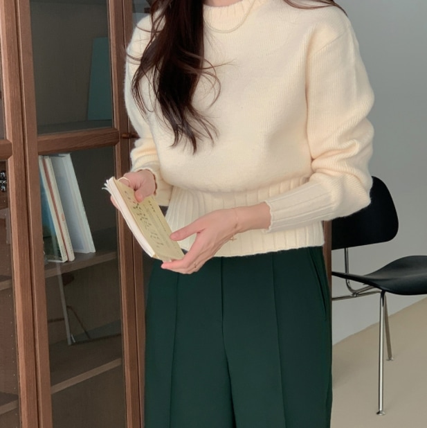 厚いミズクロップニット 韓国人気 全5色 6,600円