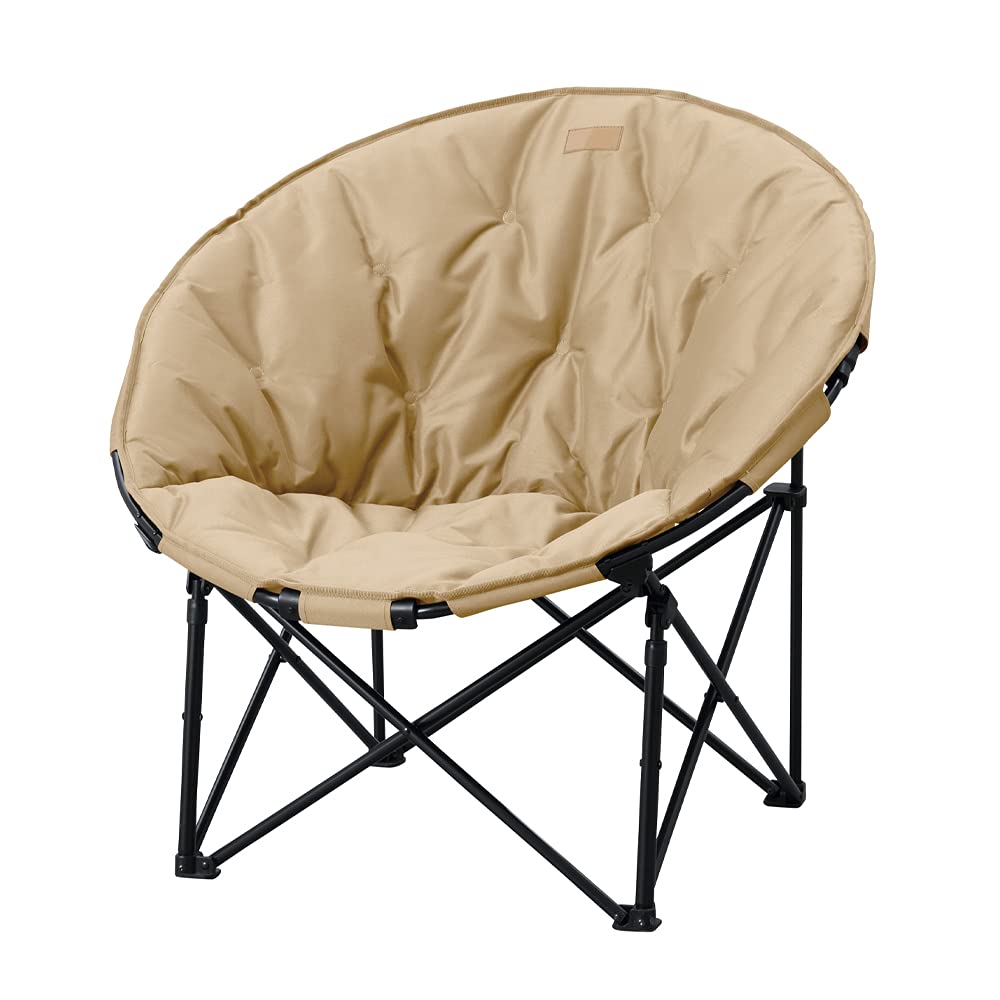 アイリスオーヤマ アウトドアチェア ムーンチェア コンパクト ベージュ キャンプ用品 チェア 収納 収縮タイプ 簡単組立 アウトドア ハンモック ギフト プレゼント 8,595円