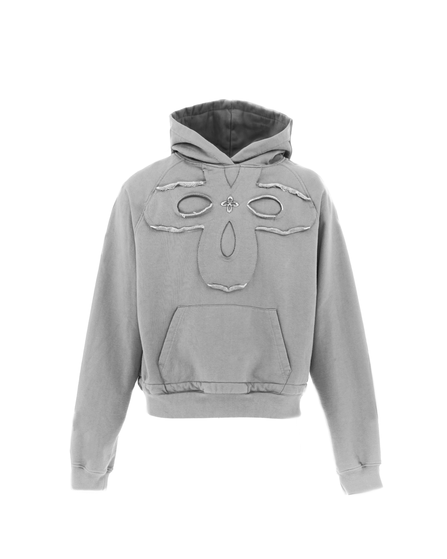 【SURGERY】24FW clover logo patchs sweat hoodie melange grey SURGERY】 SURGERY CLOVER LOGO PATCHS SWEAT HOODIE : MELANGE